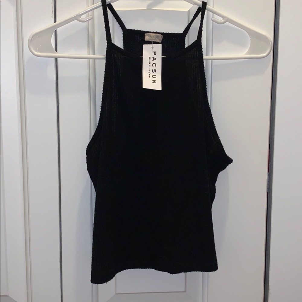 Pacific Sun one size fits all black crop tank
